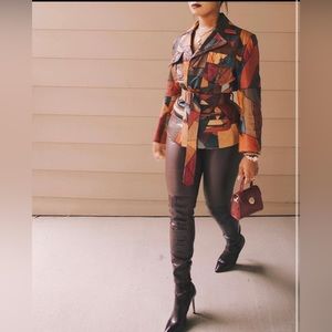 70s inspired Patchwork Leather Jacket Vintage